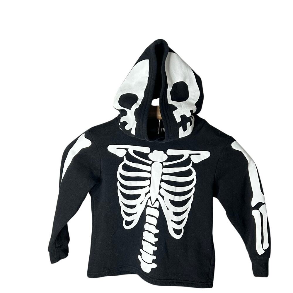 H & M size 3/4 T Halloween Printed Skeleton Pullover Hoodie